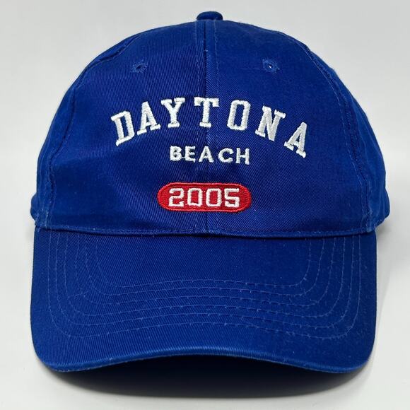 Vintage Y2Ks Daytona Beach 2005 Hat Baseball Cap Florida 6 Panel Strapback Blue - Picture 1 of 9